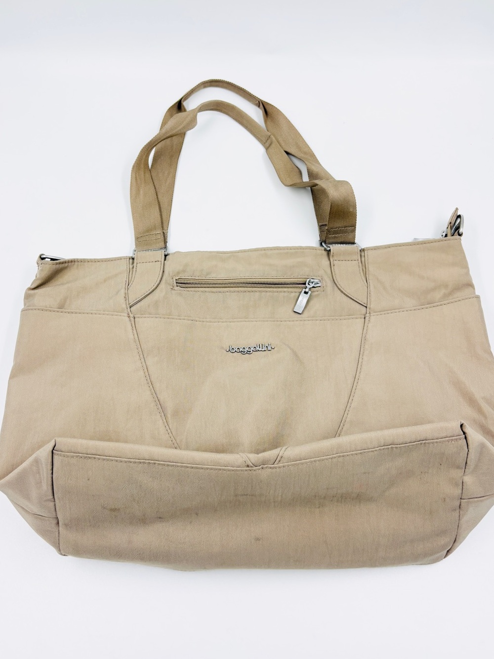 Baggallini Avenue Tote Travel Laptop Bag Purse Beach Beige